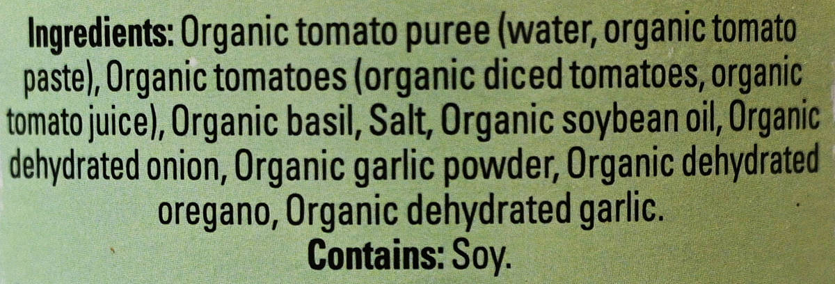 Image of the ingredients label from the back of the jar.