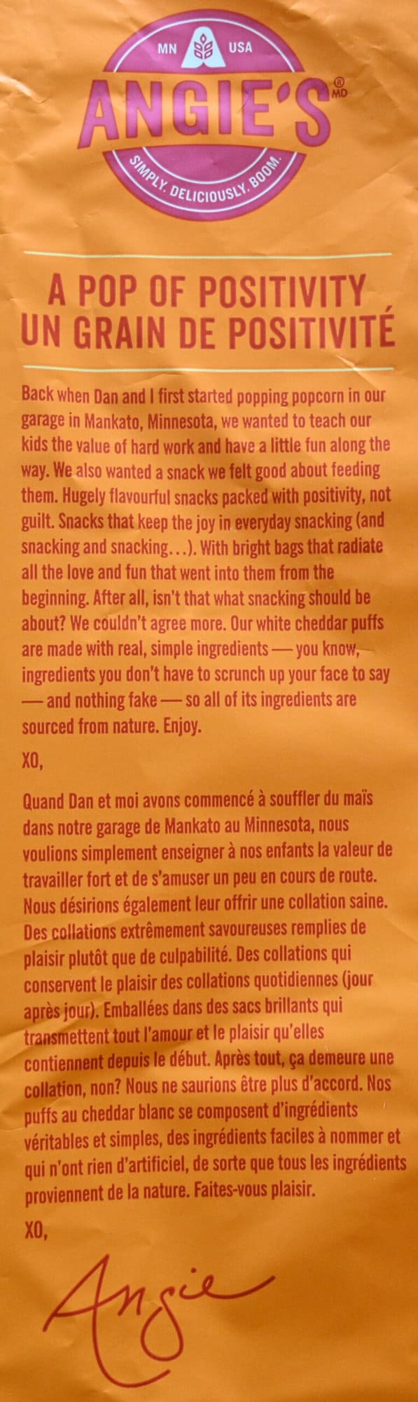 Image of the product description from the back of the bag.