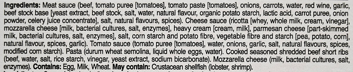 Image of the ingredients from the back of the package.