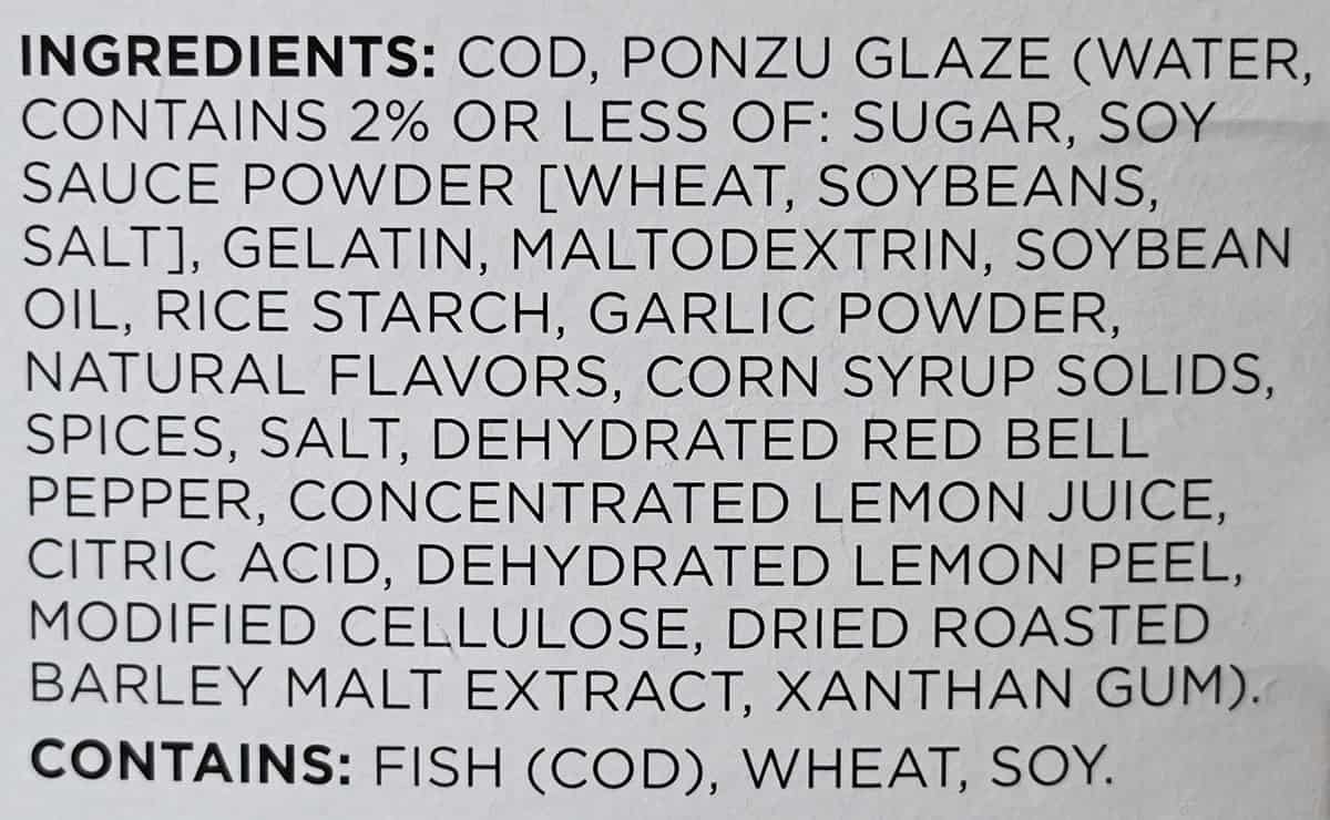 Image of the ingredients list from the back of the box.