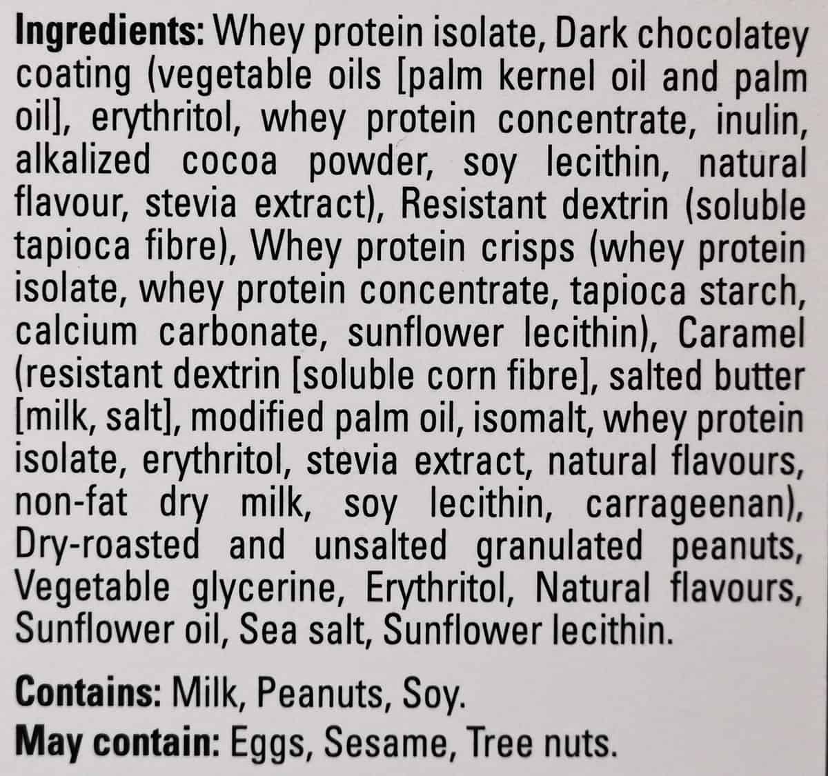 Image of the ingredients list from the back of the box.