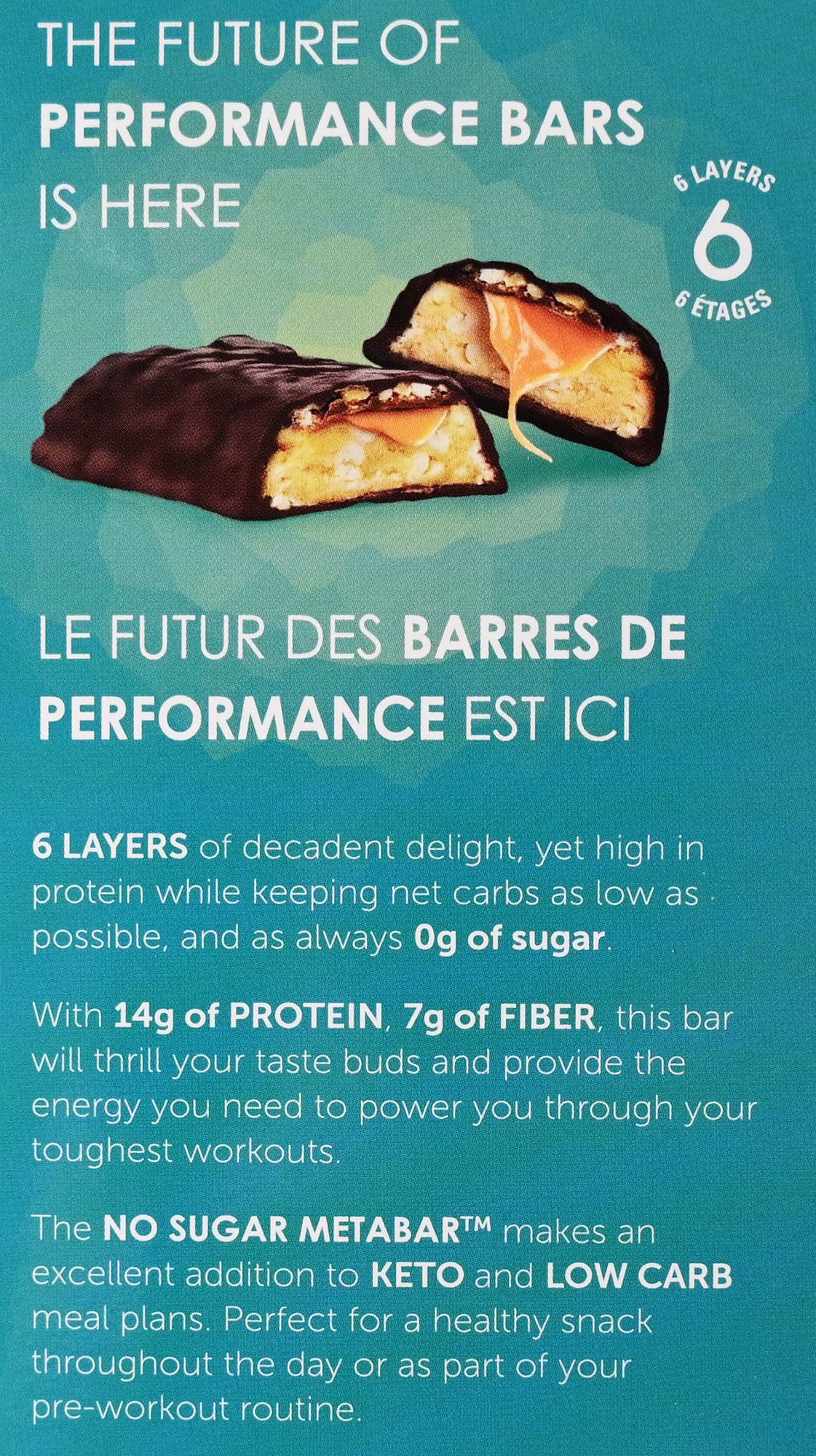 Image of the product description for the bars from the back of the box.