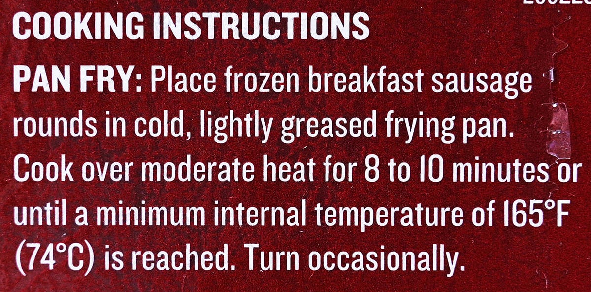 Image of the cooking instructions from the back of the box.