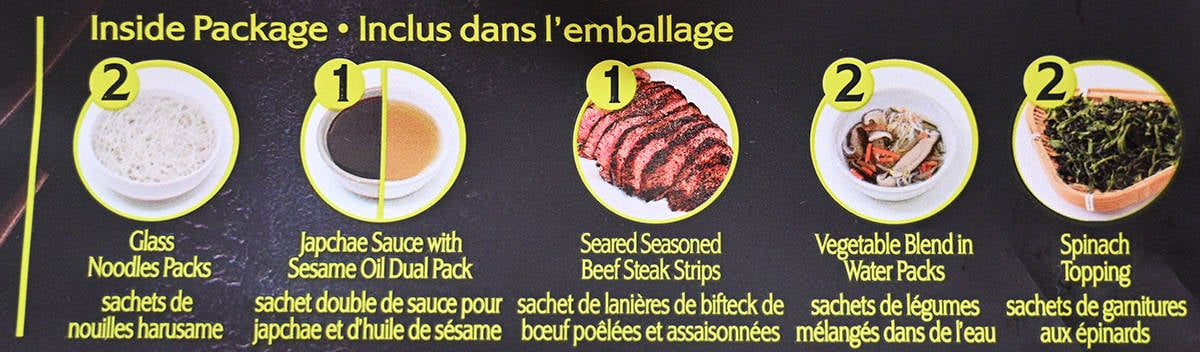 Image of the package showing photos on the package with all ingredients that come in the dish.