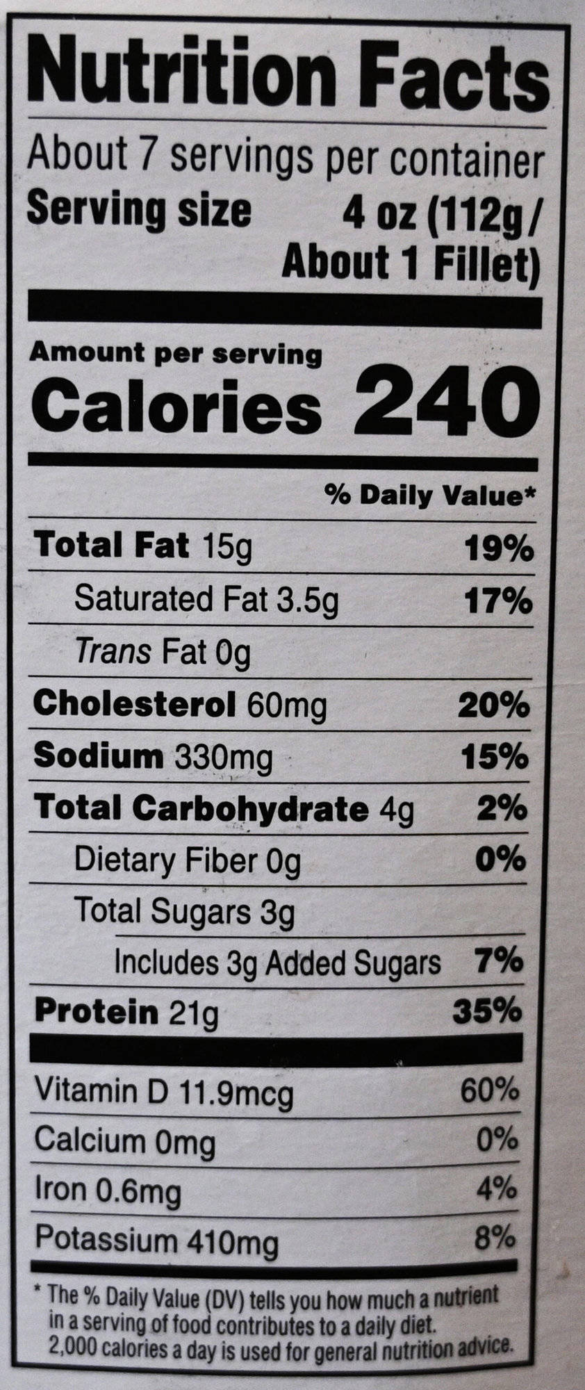Image of the nutrition facts from the back of the box.