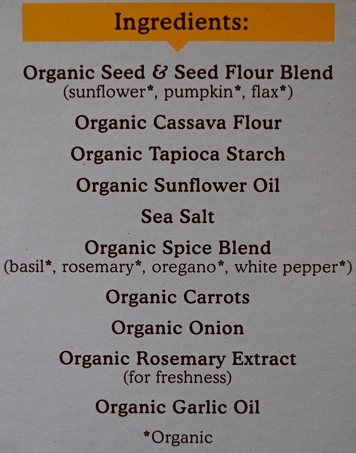 Image of the ingredients list from the back of the box.