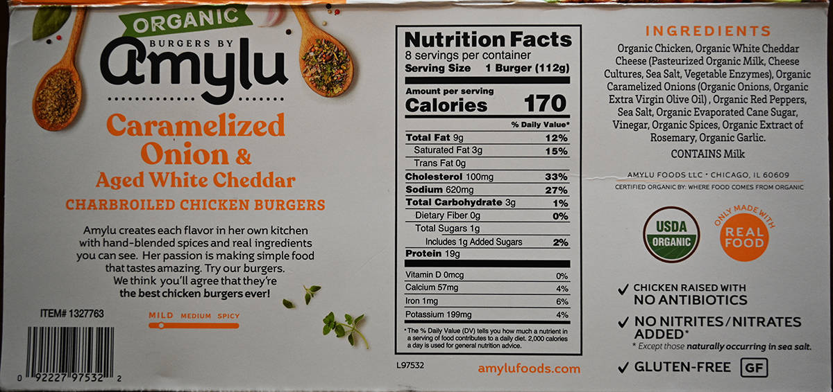 Image of the back of the box showing nutrition facts, ingredients and company description.