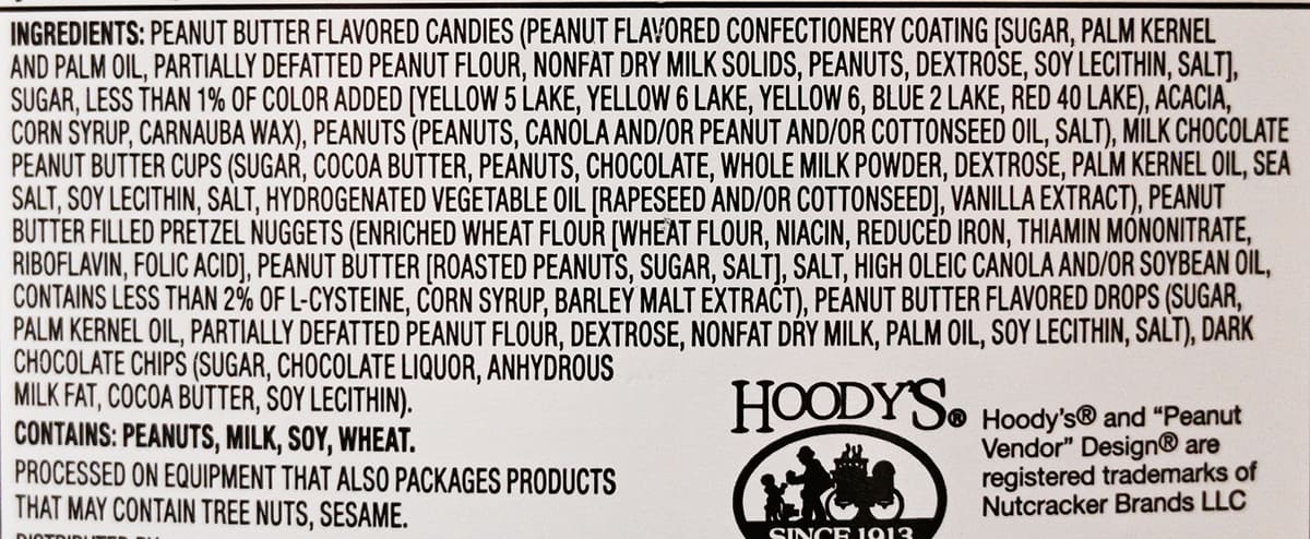Image of the ingredients for the mix from the back of the container.