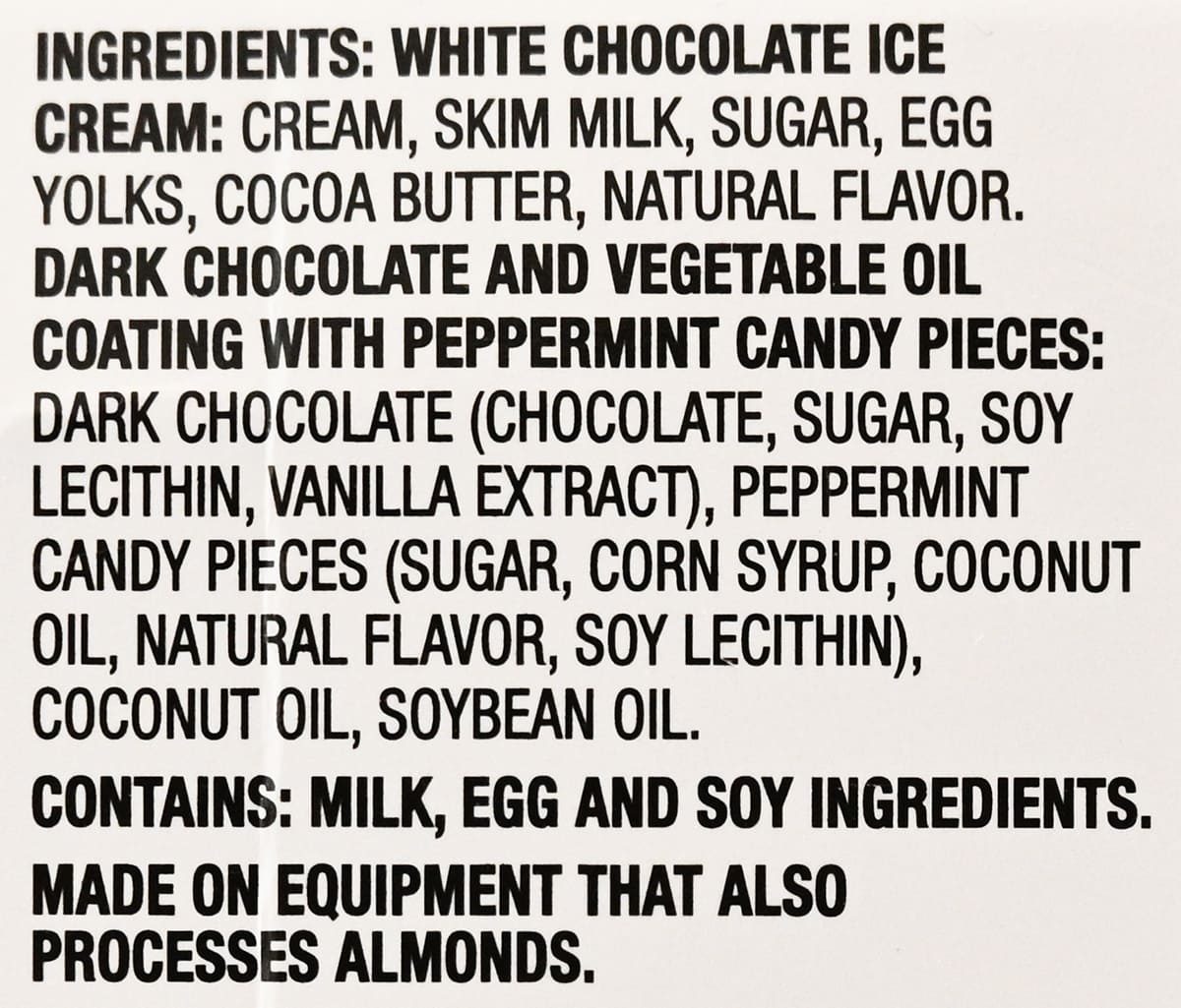 Image of the ingredients label from the back of the box.