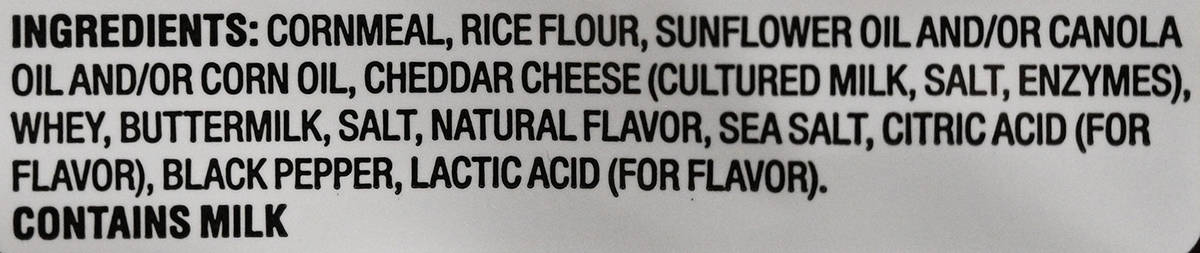 Image of the ingredients list from the back of the bag.