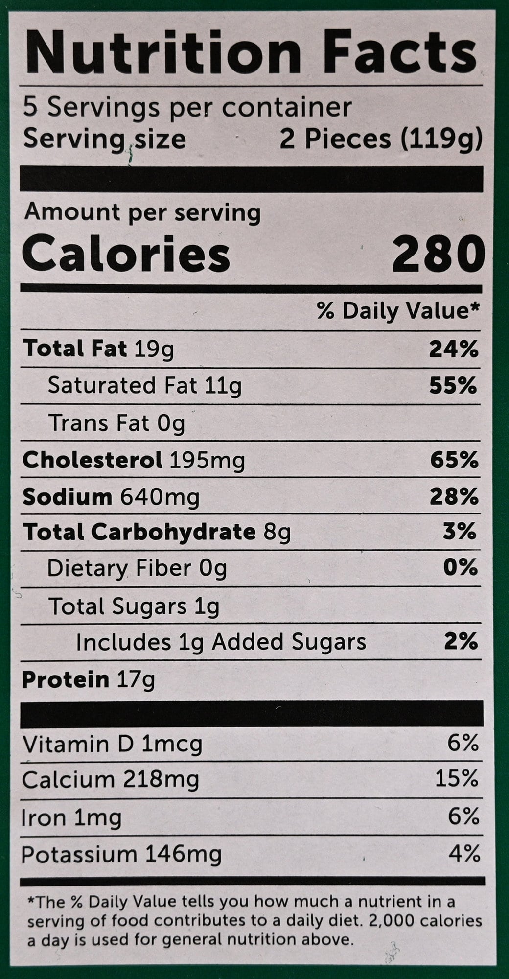 Image of the nutrition facts for the uncured bacon & gruyere egg bites from the package.