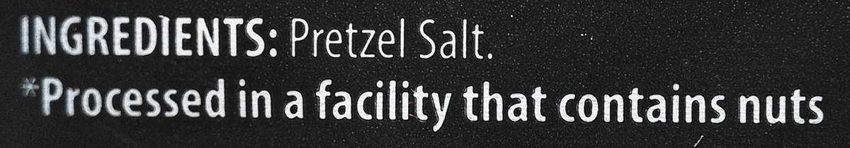 Image of the pretzel salt seasoning ingredients from the back of the box.