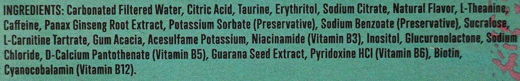 Image of the cherry slush ingredients from the back of the box.