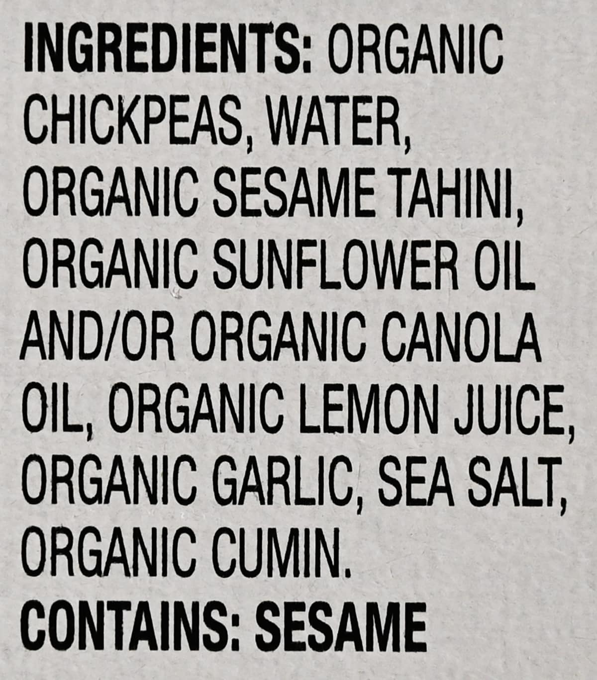Image of the ingredients from the back of the box.