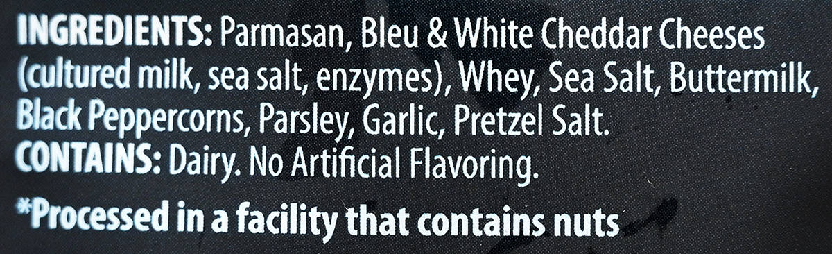Image of the three cheese seasoning ingredients from the back of the box.