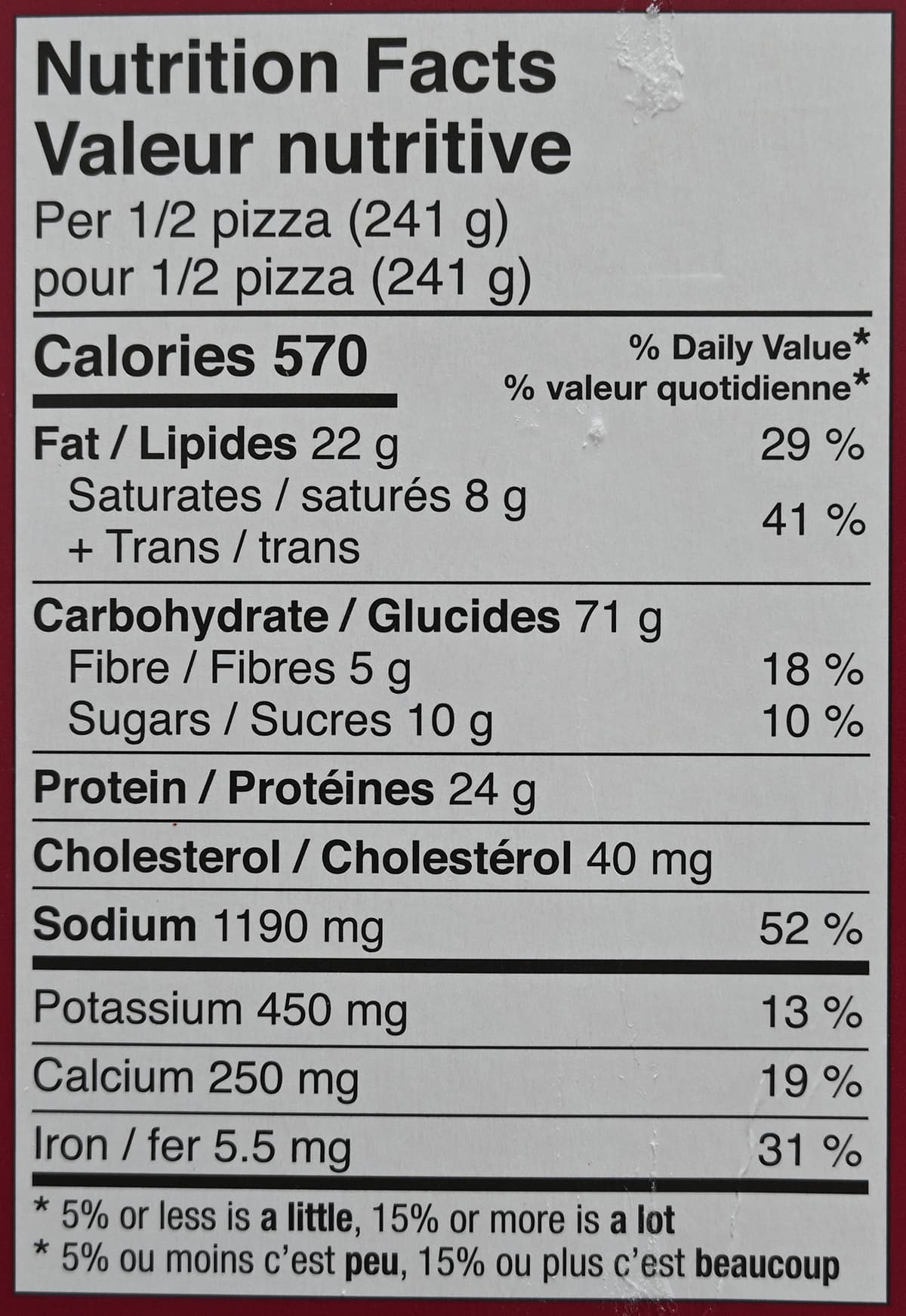 Image of the salami, sausage, arugula & grilled peppers nutrition facts.