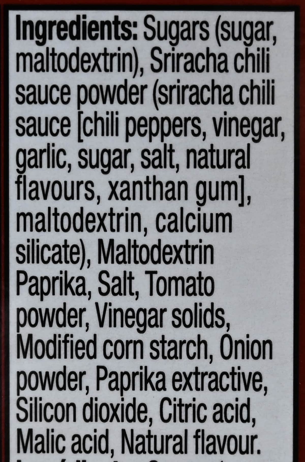 Image of the sriracha seasoning ingredients.