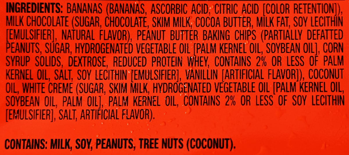 Image of the ingredients list from the back of the bag.