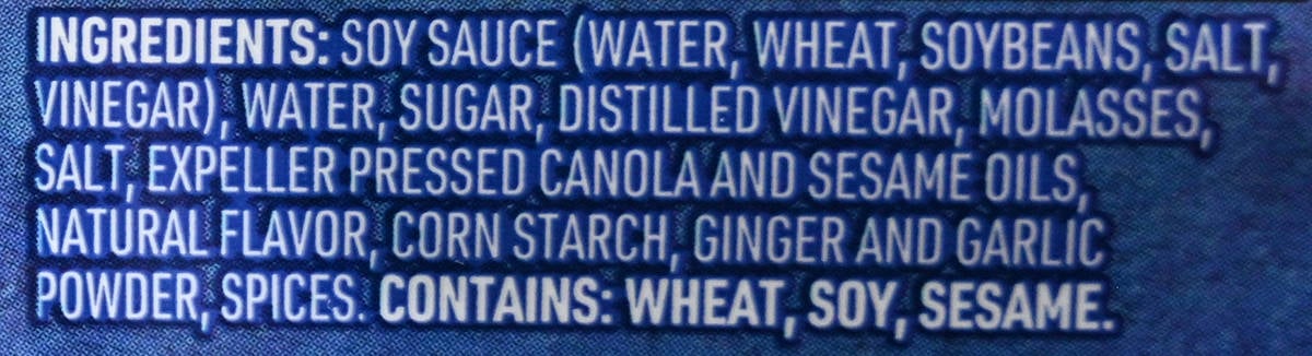 Image of ingredients for the sauce from the back of the bag.