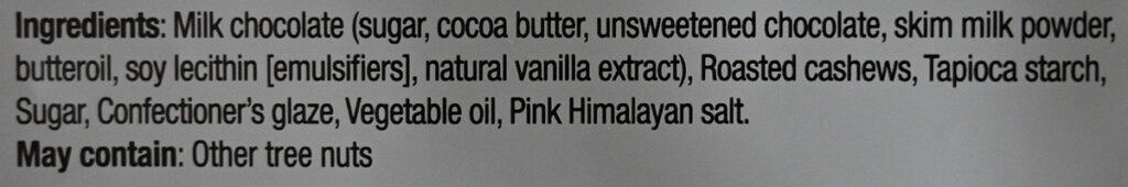 Image of the ingredients from the back of the bag.