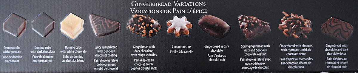 Image of a picture of all the gingerbreads in the box from the back of the box.