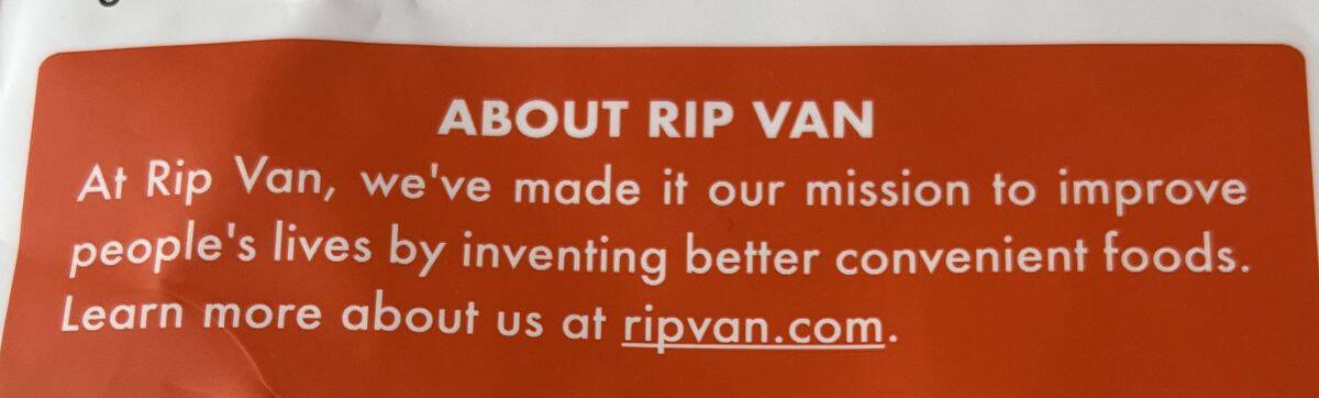 Image of the company description from the back of the bag. 