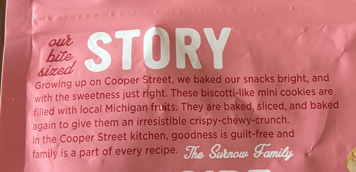 Image of the company and product description from the back of the bag.