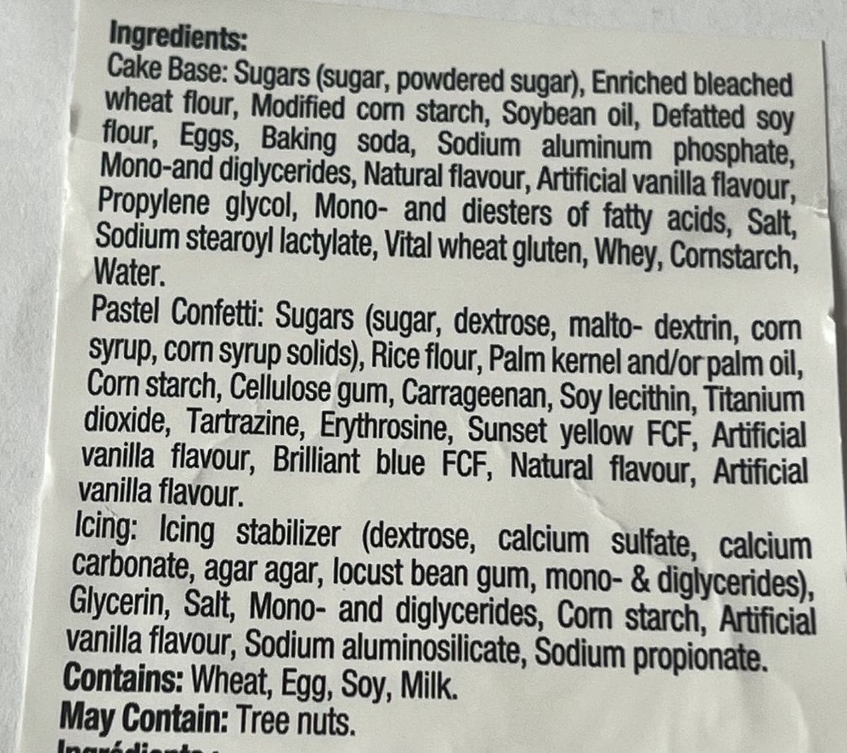 Image of the ingredients for the cake bites from the container.