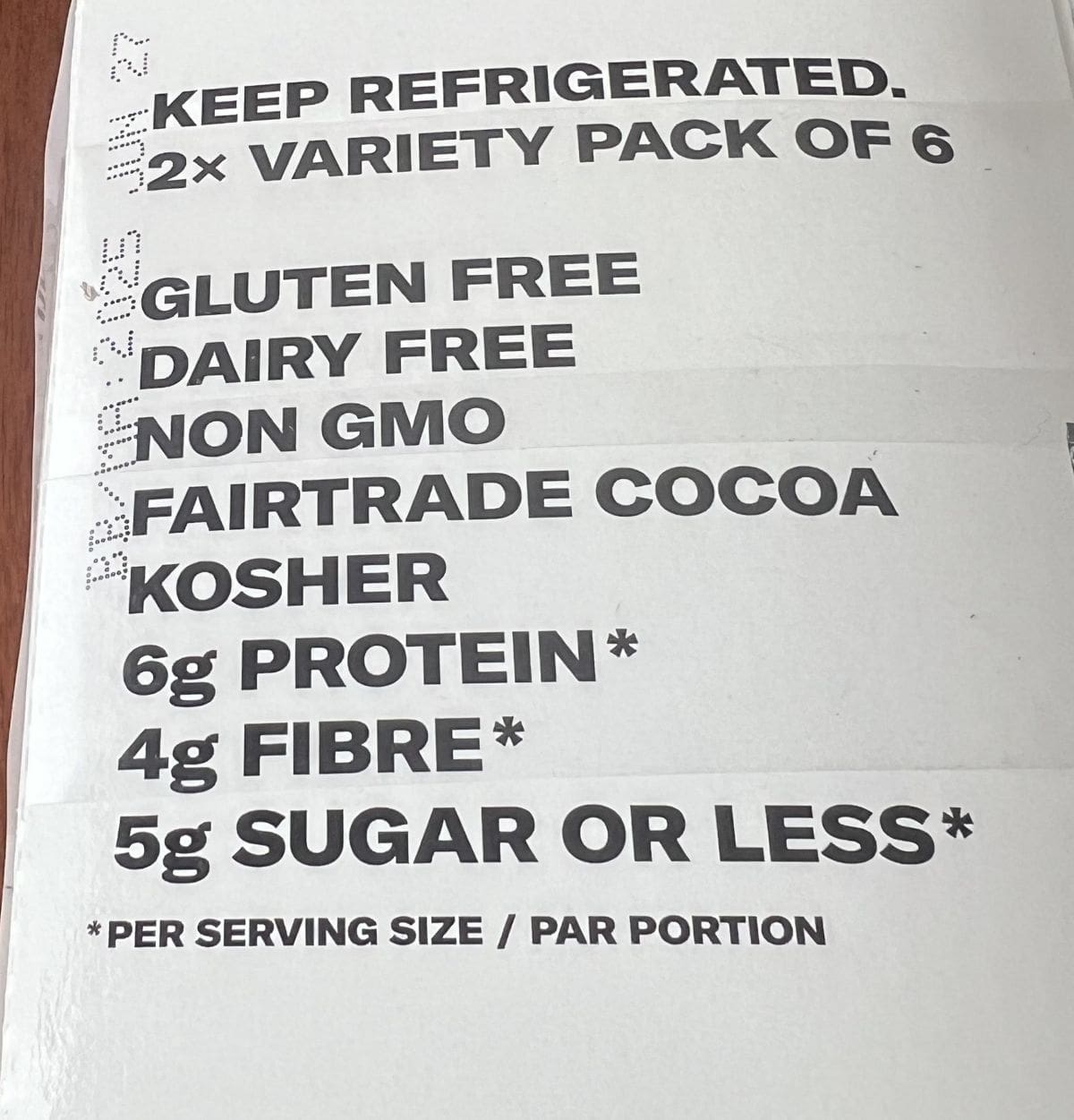 Image of the nutrition benefits for Mid-Day Squares from the package.