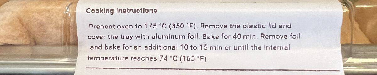 Image of the cooking instructions for the burritos from the package. 