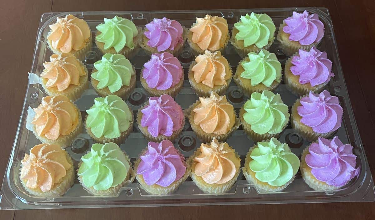 Image of the open container of Kimberly's Bakeshoppe Cupcakes, 