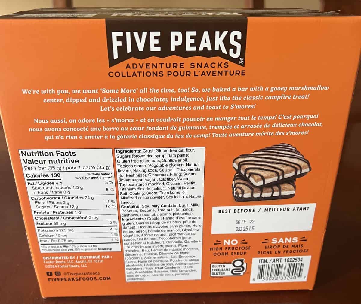 Image of the product and company description on the back of the box.