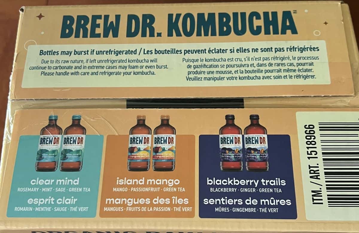 Image of the safe handling instructions for the kombucha. 