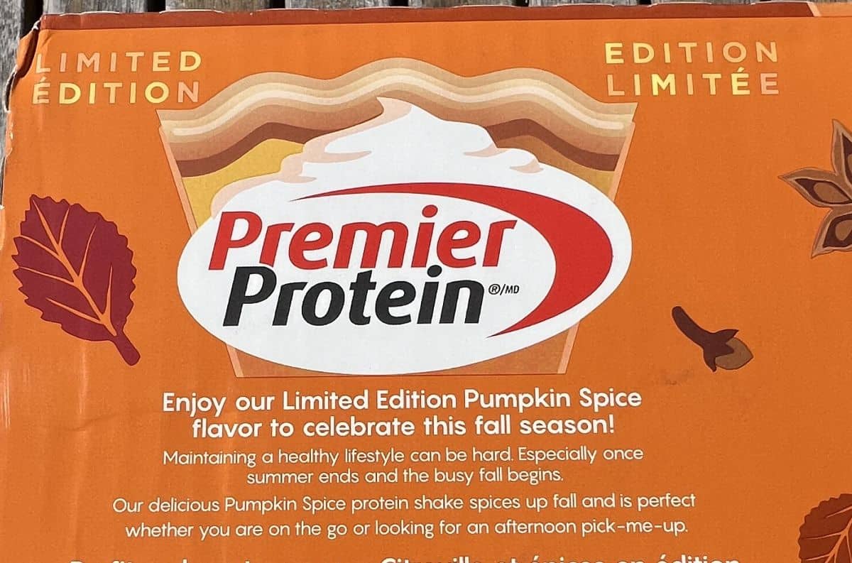 Image of the product description for the protein shake from the back of the box.
