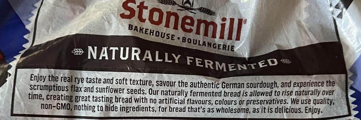 Image of the product and company description from the back of the bag. 