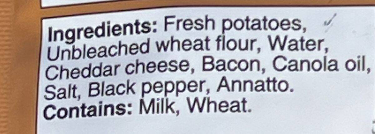 Image of the ingredients list from the back of the bag.