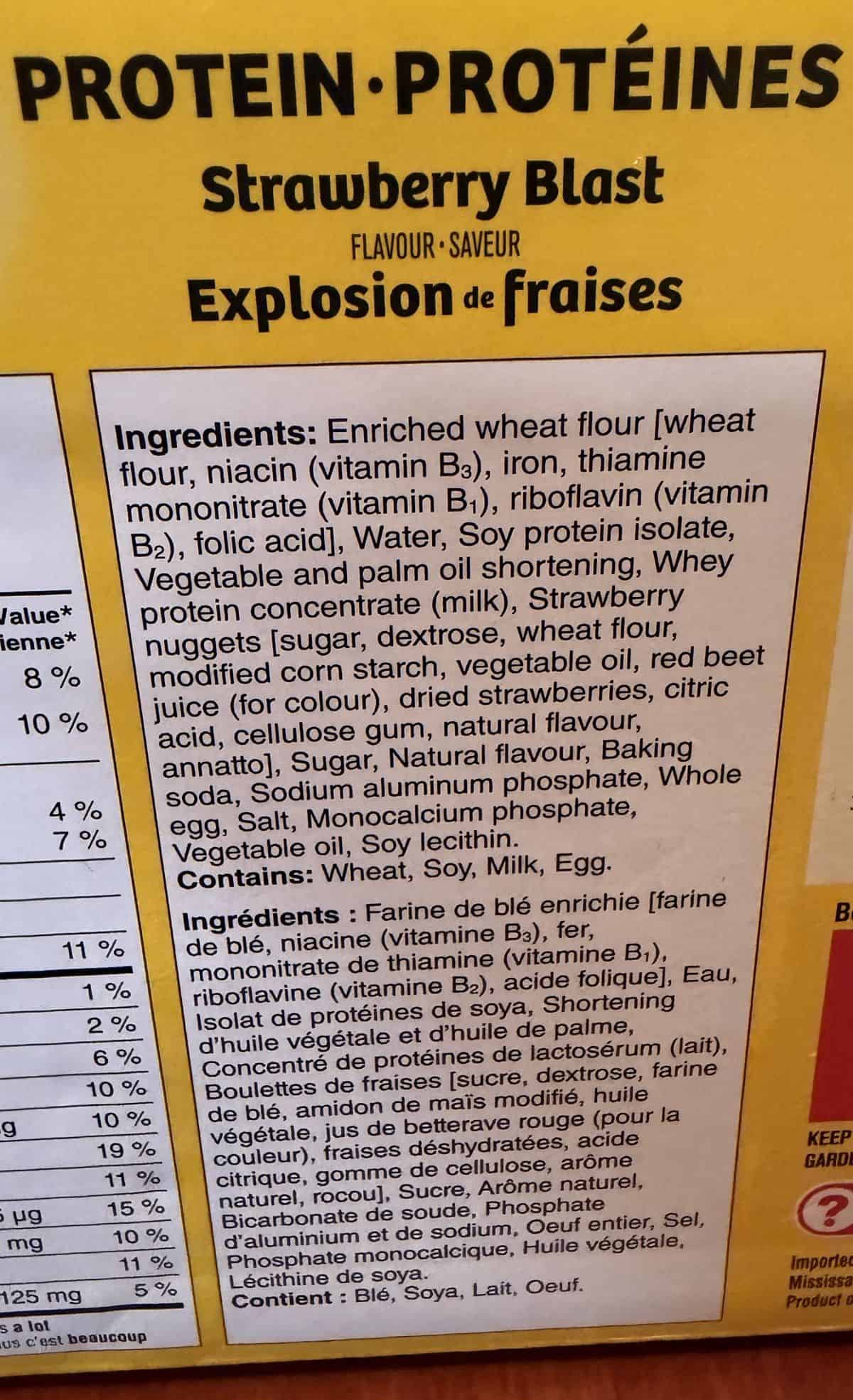 Image of the ingredients list from the back of the box.