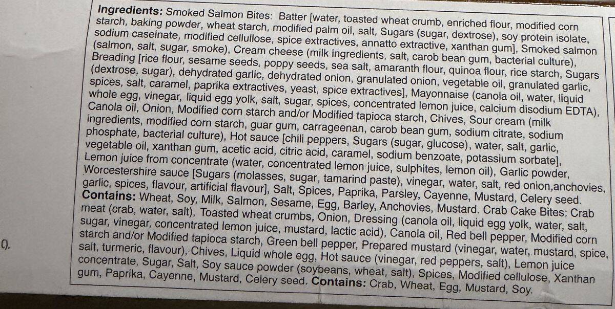 Image of the ingredients list from the back of the box.
