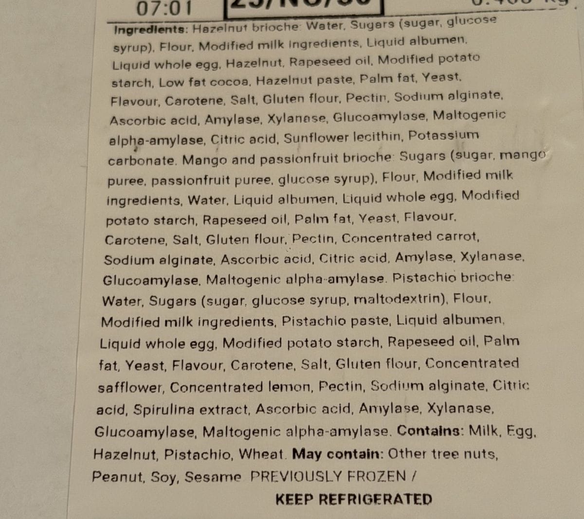 Image of the ingredients from the label.