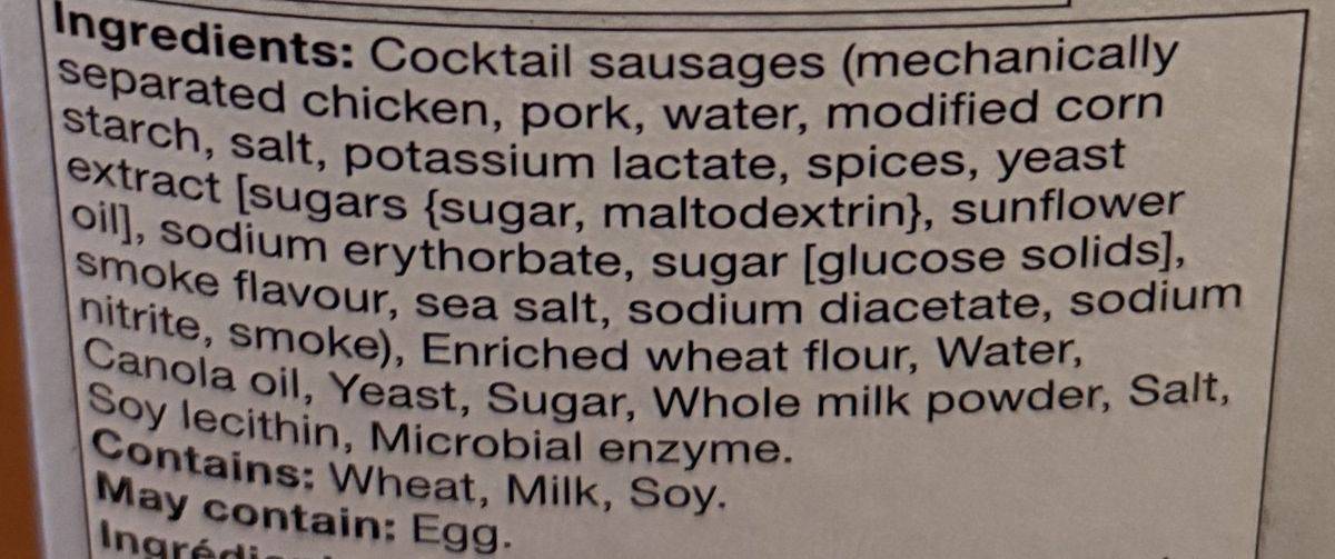 Image of the ingredients from the back of the box.