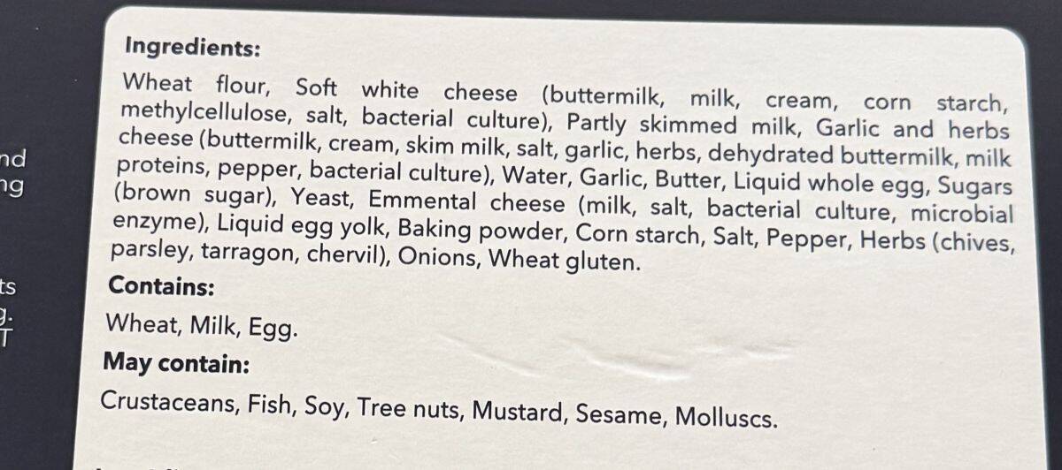 Image of the ingredients list from the back of the box.
