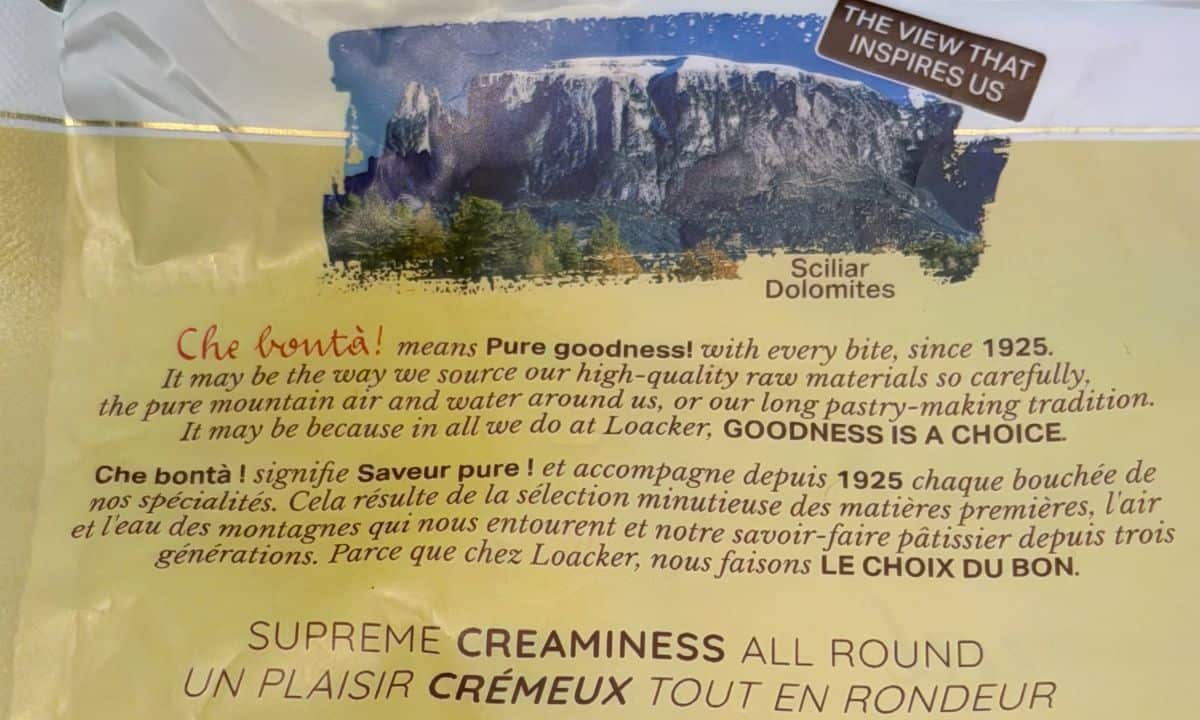 Image of the product description from the back of the bag.