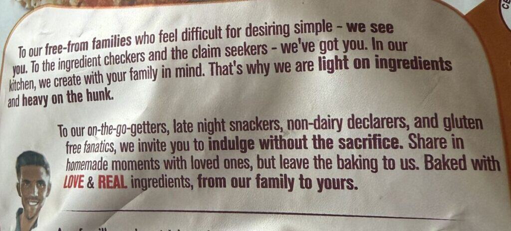 Image of the product description from the back of the bag.