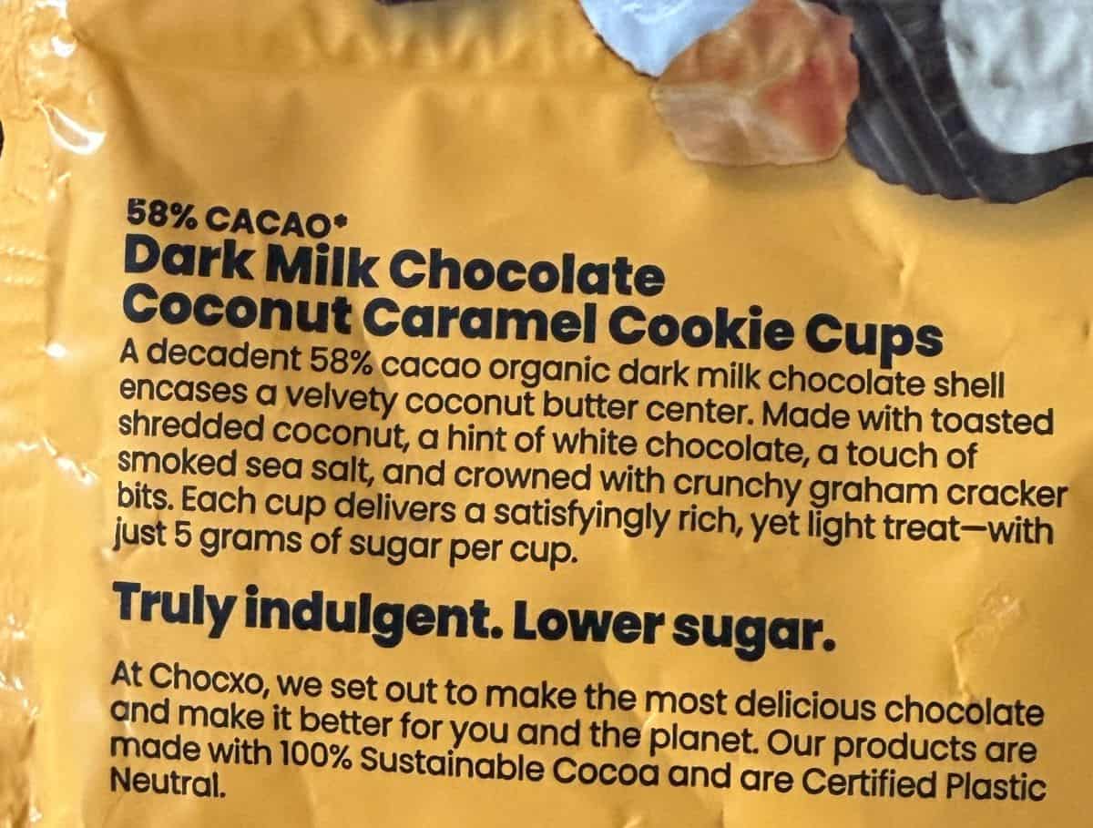 Image of the product and company description from the back of the bag.
