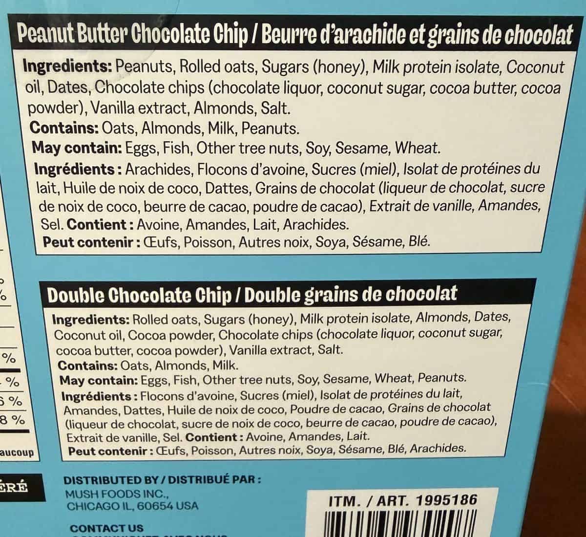 Image of the ingredients from the back of the box.