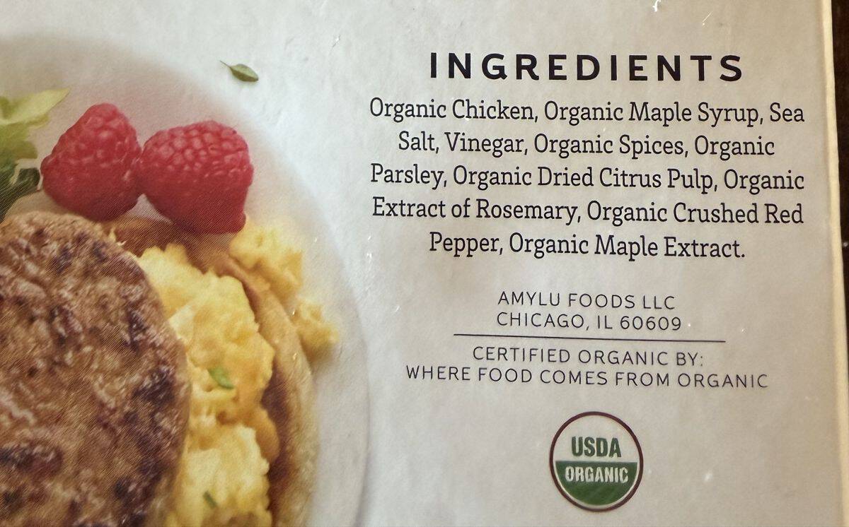 Image of the ingredients from the back of the box.