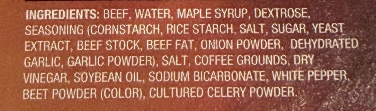 Image of the ingredients for the burnt ends from the back of the box.