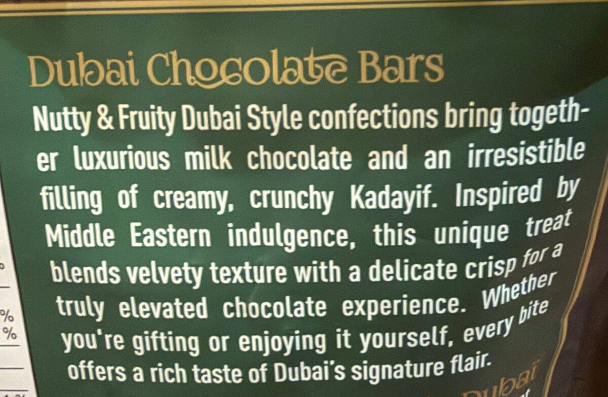 Image of the product description from the back of the bag.