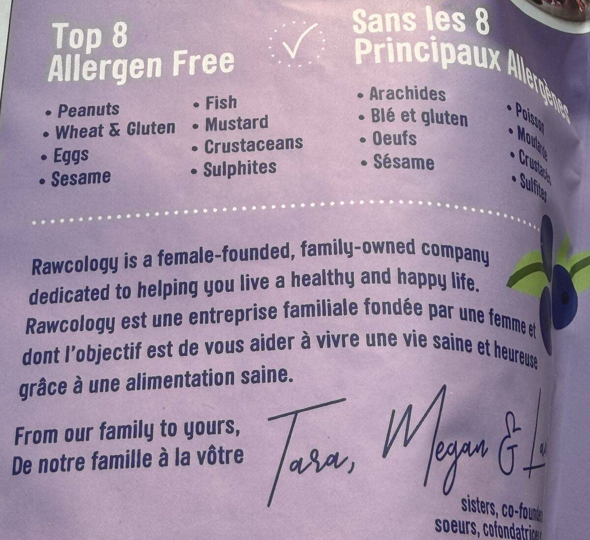 Image of the company description from the back of the bag.