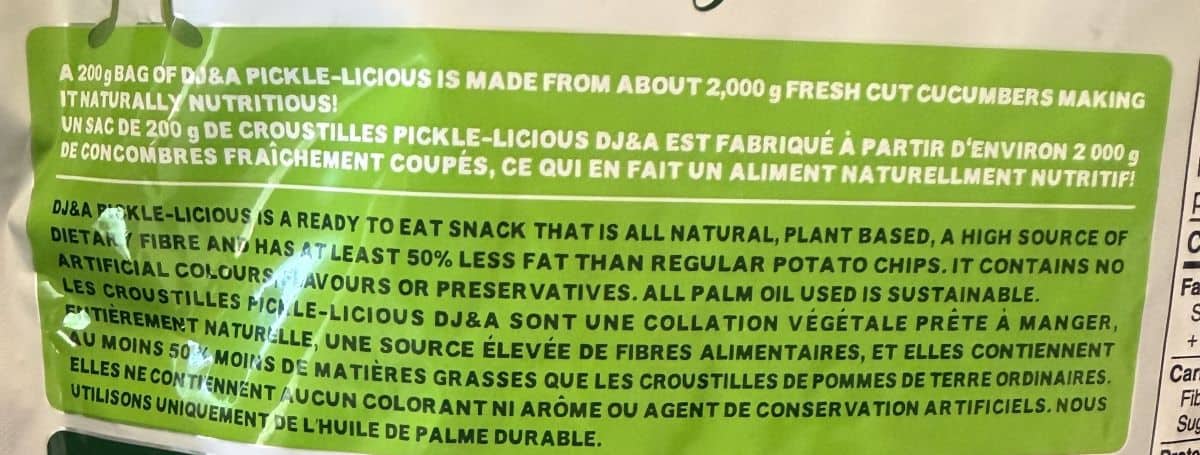 Image of the product and company description from the back of the bag.